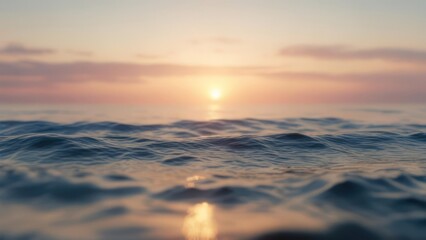 Obraz premium Blurry sunset over water