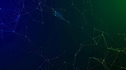 Abstract science tech background with plexus lines and data light animation - Powered by Adobe