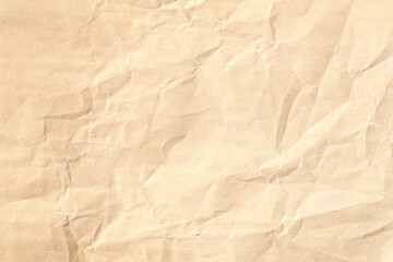 Brown crumpled paper macro texture
