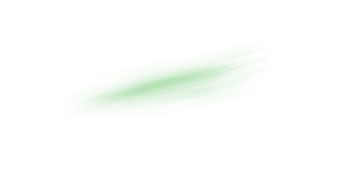 Green Air Flow Wave with Swirl and Motion Blur on Transparent Background