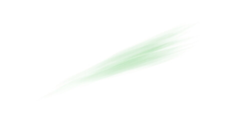 Green Air Flow Wave with Swirl and Motion Blur on Transparent Background