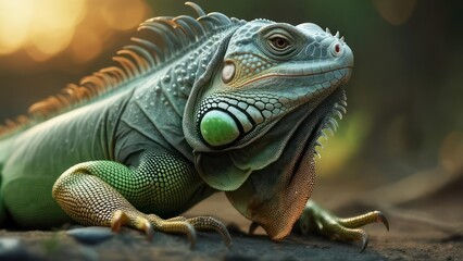 Fototapeta premium Close-up iguana in nature
