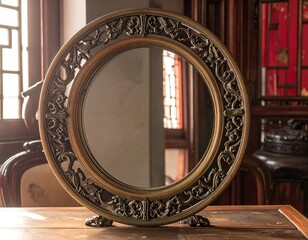 Ornate antique mirror in a traditional interior