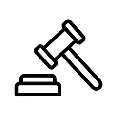 Judge’s Gavel Vector Outline Illustration