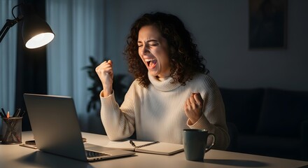 Young Woman Whisking Batter in a Bright Kitchen