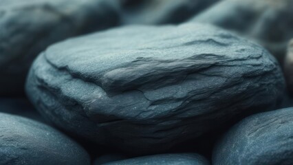 Close-up of dark gray stones