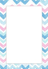 Pastel chevron border blank template