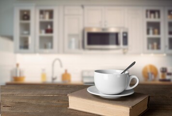 Small modern kitchen with big table