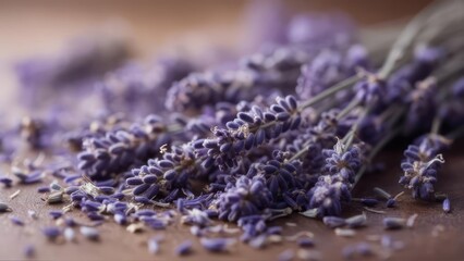 Close-up of dried lavender sprigs
