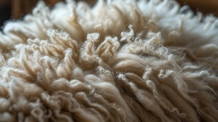 Close-up of fluffy sheep wool