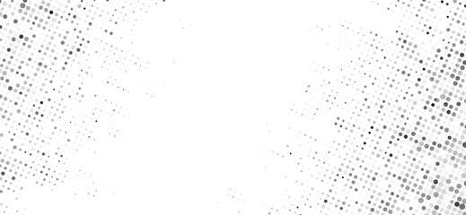A modern gray and white halftone background featuring a dynamic gradient of circular dots is perfect for adding a contemporary, textured look to various design projects and layouts