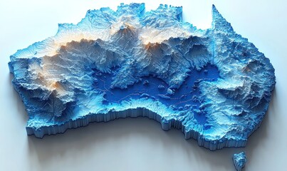 3D topographic map of Australia