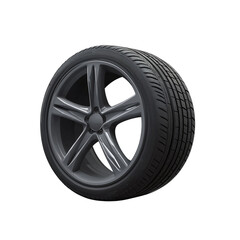 Obraz premium a photorealistic photograph of an empty car tire on a transparent background, cutout