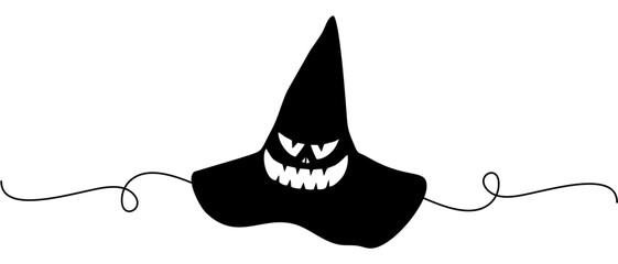 Witch hat silhouette with a touch of line