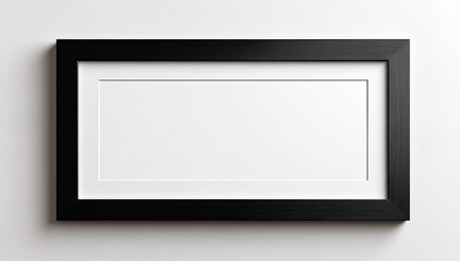 Black picture frame, rectangular shape, minimalist style