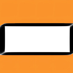 Obraz premium Black rectangular frame on vibrant orange background 