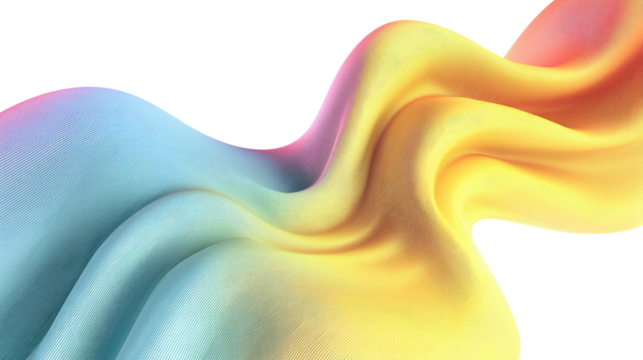 3D render of a rainbow gradient pattern illustration on white background
