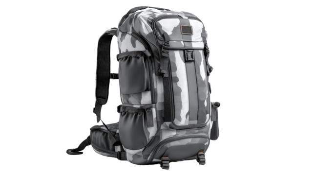 3D render of a travel backpack illustration on white background