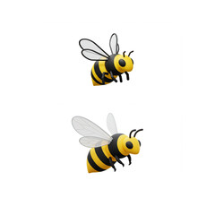 Charming 3D bumblebee character in flight, perfect for engaging children's content or playful branding.