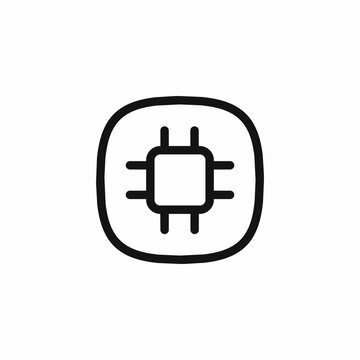 cpu processor icon sign vector