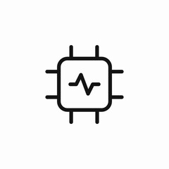 cpu processor performance icon sign vector