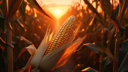 Cornfield at sunset