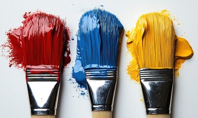 Paintbrushes with vibrant colors