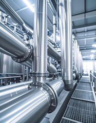 Industrial metal pipes and machinery