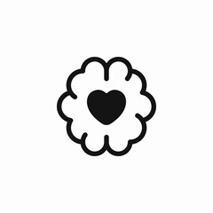 love in brain icon sign vector
