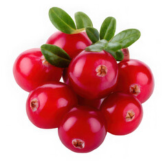  Cranberries isolated on a transparent background