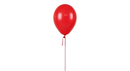 Isolated red balloon on a string, celebration, holiday, festive party, birthday, fun
