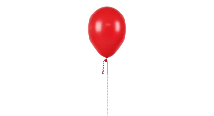 Fotobehang Ballon Isolated red balloon on a string, celebration, holiday, festive party, birthday, fun  © Cedric