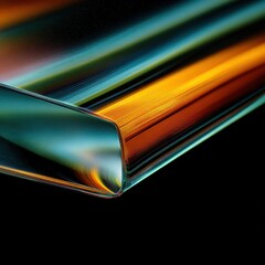 Abstract Colorful Layers on Black Background, Modern Art Design