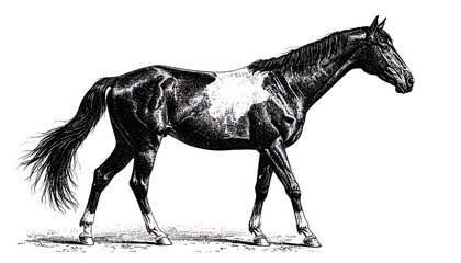 Side view of a horse in monochrome