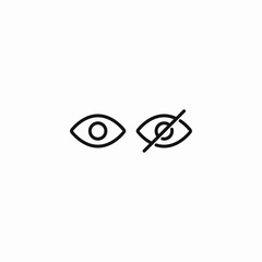 see hide eyes icon sign vector
