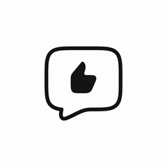 speech bubble thumbs up like icon sign vector
