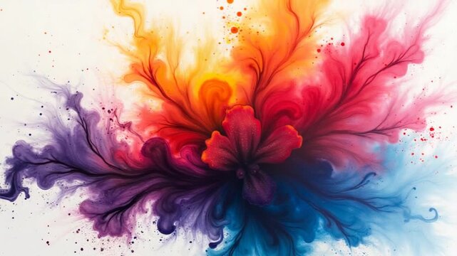 Vivid and Colorful Ink Explosion