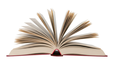 Isolated book with pages fanned out for reading or studying knowledge and literacy theme