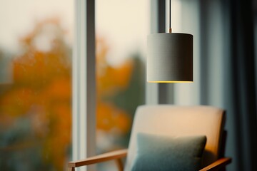 Cozy Home Interior With Warm Lamps on a Quiet Autumn Evening