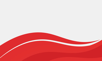 Red Wave on White Background Simple curve background for business with space for text