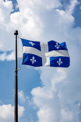 Québec Flag Waving, Iconic Provincial Symbol