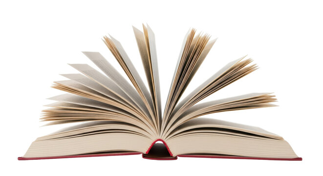 Isolated book with pages fanned out for reading or studying knowledge and literacy theme