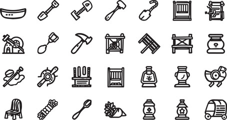 Editable EPS vector bundle featuring people, animals, farming tools, houses, nature, and household items. Scalable and commercial-use ready, perfect for design, branding, infographics, and creative pr