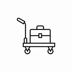 baggage trolley icon sign vector