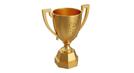 Isolated golden cup trophy award, champion symbol for victory and accomplishment