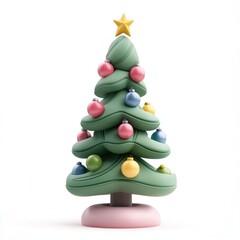 Chubby Christmas tree christmas illustration colorful.