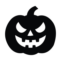 Halloween Pumpkin Jack-o’-Lantern Face Isolated Vector Icon