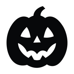 Halloween Pumpkin Jack-o’-Lantern Face Isolated Vector Icon