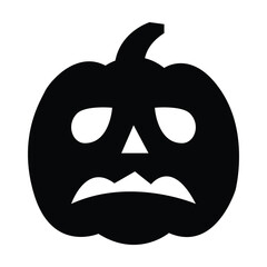 Halloween Pumpkin Jack-o’-Lantern Face Isolated Vector Icon