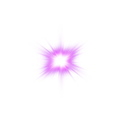 Purple Star Light Sparkle, Glowing Flare Effect and Shimmer Shine Glow Elements
